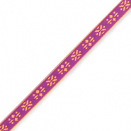 Schmucktextband Blume Neon purple-orange
