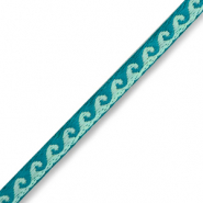 Schmucktextband waves Turquoise-blue