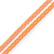 Schmucktextband Flower Orange-light pink