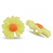Keramik Perlen Flower Yellow-orange