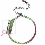 Stainless Steel - Rostfrei Stahl Armb&auml;nder Snake Purple green-AB coating