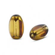 Oval Glas Perlen Facet Yellow transparent-gold