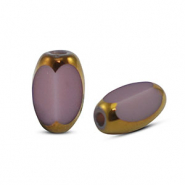 Oval Glas Perlen Facet Purple-gold