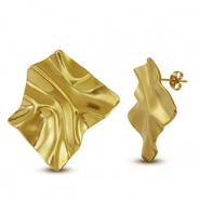 Stainless Steel - Rostfrei Stahl Ohrringe Square Gold