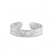 Stainless Steel - Rostfrei Stahl Ringe Pearls Silver