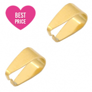 Zubeh&ouml;r aus Stainless Steel - Rostfreiem Stahl Collierschlaufe oval f&uuml;r Anh&auml;nger Gold