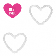 Anhänger aus Stainless Steel - Rostfreiem Stahl Zwischenstück Heart Silber