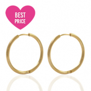 Stainless Steel - Rostfrei Stahl Ohrringe Creolen 20mm Gold