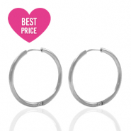 Stainless Steel - Rostfrei Stahl Ohrringe Creolen 20mm Silber