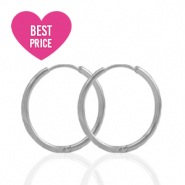 Stainless Steel - Rostfrei Stahl Ohrringe Creolen 17mm Silver