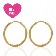 Stainless Steel - Rostfrei Stahl Ohrringe Creolen 15mm Gold