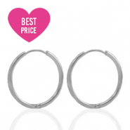 Stainless Steel - Rostfrei Stahl Ohrringe Creolen 15mm Silver