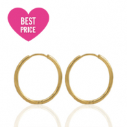 Stainless Steel - Rostfrei Stahl Ohrringe Creolen 13mm Gold