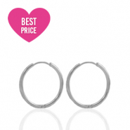 Stainless Steel - Rostfrei Stahl Ohrringe Creolen 11mm Silver