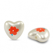 Perlen Acryl Heart Pearl-white