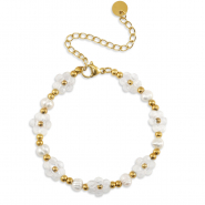 Stainless Steel - Rostfrei Stahl Armb&auml;nder Pearls Gold