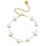 Stainless Steel - Rostfrei Stahl Armb&auml;nder Pearls Gold