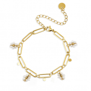Stainless Steel - Rostfrei Stahl Armb&auml;nder Pearls Gold