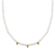 Stainless Steel - Rostfrei Stahl Kette Pearls Gold