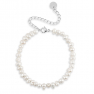 Stainless Steel - Rostfrei Stahl Armb&auml;nder Pearls Silver