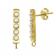 Stainless Steel - Rostfrei Stahl Ohrringe / Ohrstecker Pearls with Loop Gold