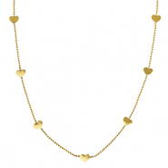 Stainless Steel - Rostfrei Stahl Kette Hearts Gold