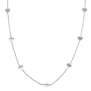 Stainless Steel - Rostfrei Stahl Kette Hearts Silver