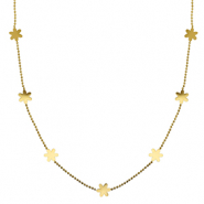 Stainless Steel - Rostfrei Stahl Kette Flower Gold