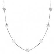 Stainless Steel - Rostfrei Stahl Kette Flower Silver