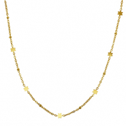 Stainless Steel - Rostfrei Stahl Kette Flower Gold