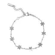 Stainless Steel - Rostfrei Stahl Armb&auml;nder Flower Silver