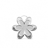 Anhänger aus Stainless Steel - Rostfreiem Stahl Flower Silver