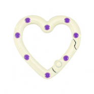 Farbiges Zubeh&ouml;r F&uuml;r Schl&uuml;ssel Anh&auml;nger Heart Off white-purple