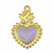 Anh&auml;nger Metall DQ Heart Lilac-Gold (Nickelfrei)