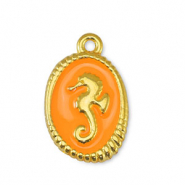 Anh&auml;nger Metall DQ Seahorse Orange-Gold (Nickelfrei)