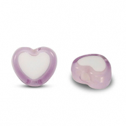 Perlen Acryl Heart Lilac