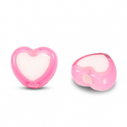 Perlen Acryl Heart Pink-white
