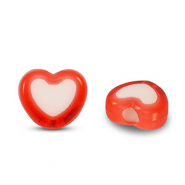 Perlen Acryl Heart Red-white