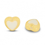 Perlen Acryl Heart Yellow-white