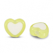 Perlen Acryl Heart Light yellow-white