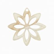 Anh&auml;nger aus Resin Flower Beige