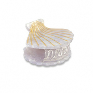Haarschmuck hair clamp Shell Lilac-gold