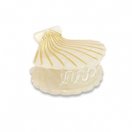 Haarschmuck hair clamp Shell White-gold