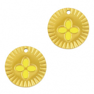 Anh&auml;nger aus Stainless Steel - Rostfreiem Stahl Round Flower Gold-yellow