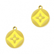 Anh&auml;nger aus Stainless Steel - Rostfreiem Stahl Round Flower Gold-yellow