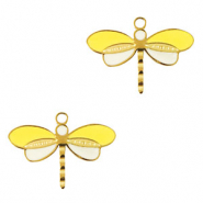 Anh&auml;nger aus Stainless Steel - Rostfreiem Stahl Dragonfly Gold-yellow