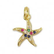 TQ Metall Brass Anh&auml;nger Starfish Gold-multicolor