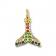 TQ Metall Brass Anh&auml;nger Tail Gold-multicolor