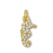 TQ Metall Brass Anh&auml;nger Seahorse Gold
