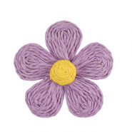 Bast Anh&auml;nger Flower 55mm Purple-yellow